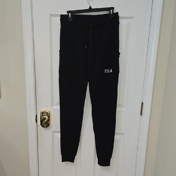 FILA Womans Black Sweatpants Size M Tall 30" - Picture 1 of 9